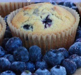 Blueberry-vanilla muffins